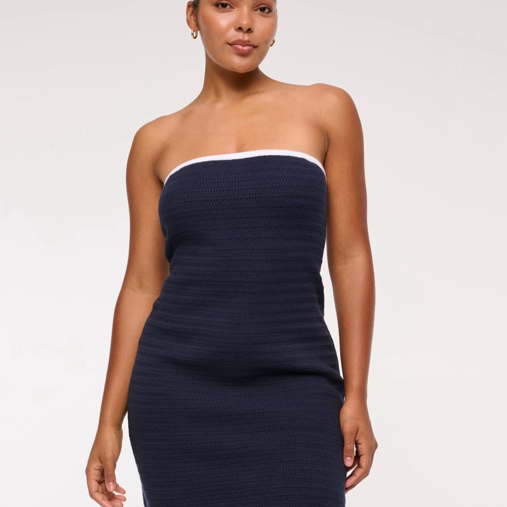 Abercrombie & Fitch Strapless Navy Dress